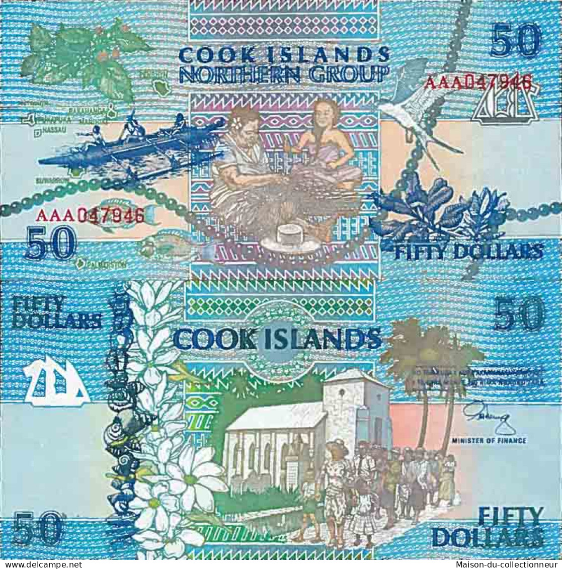 Billet De Banque Collection Iles Cook - PK N° 10 - 50 Dollars - Islas Cook