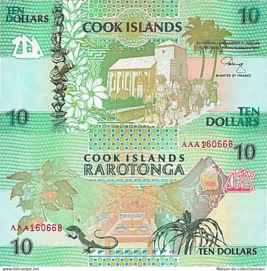 Billet De Banque Collection Iles Cook - PK N° 8 - 10 Dollars - Cook Islands