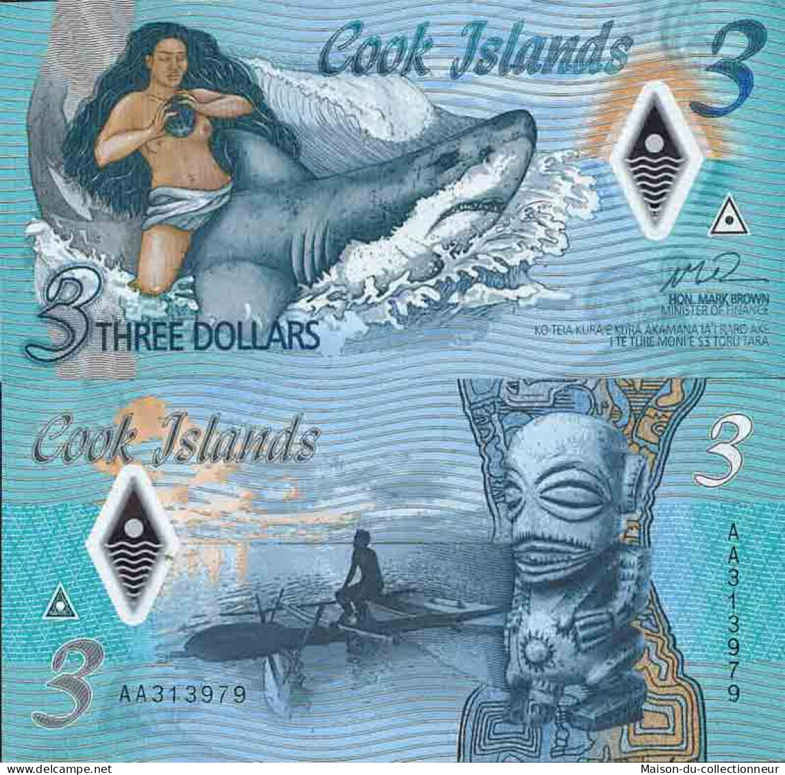 Billet De Banque Collection Iles Cook - PK N° 11 - 3 Dollars - Isole Cook