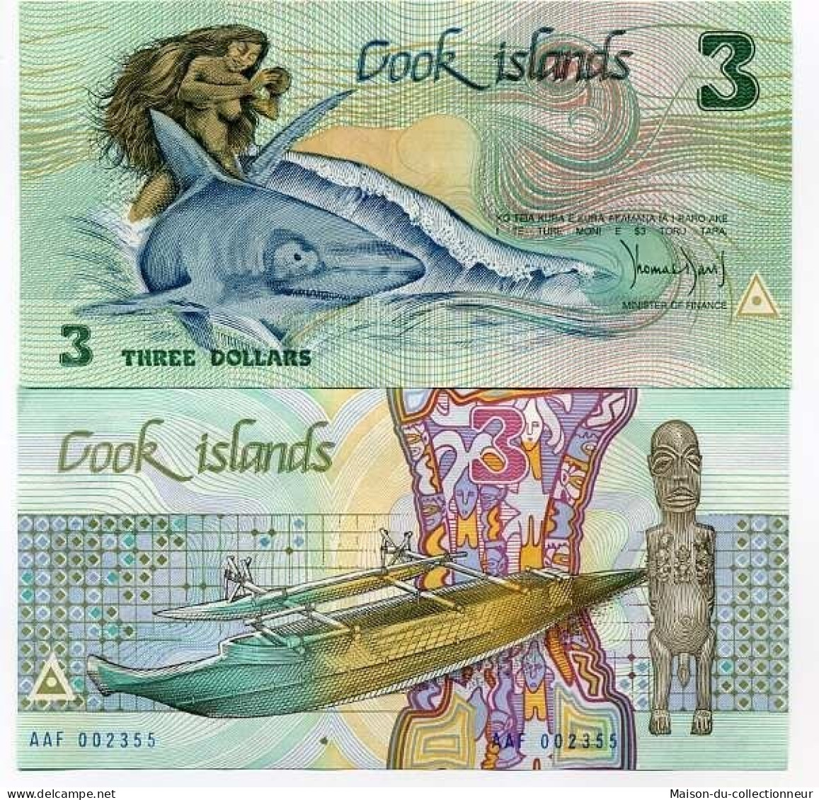 ILES COOK - Pk N°  3 - Billet De Collection De 3 Dollars - Isole Cook