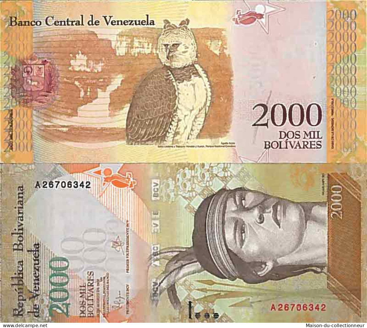 Billet De Banque Collection Venezuela - PK N° 96 - 2 000 Bolivares - Venezuela