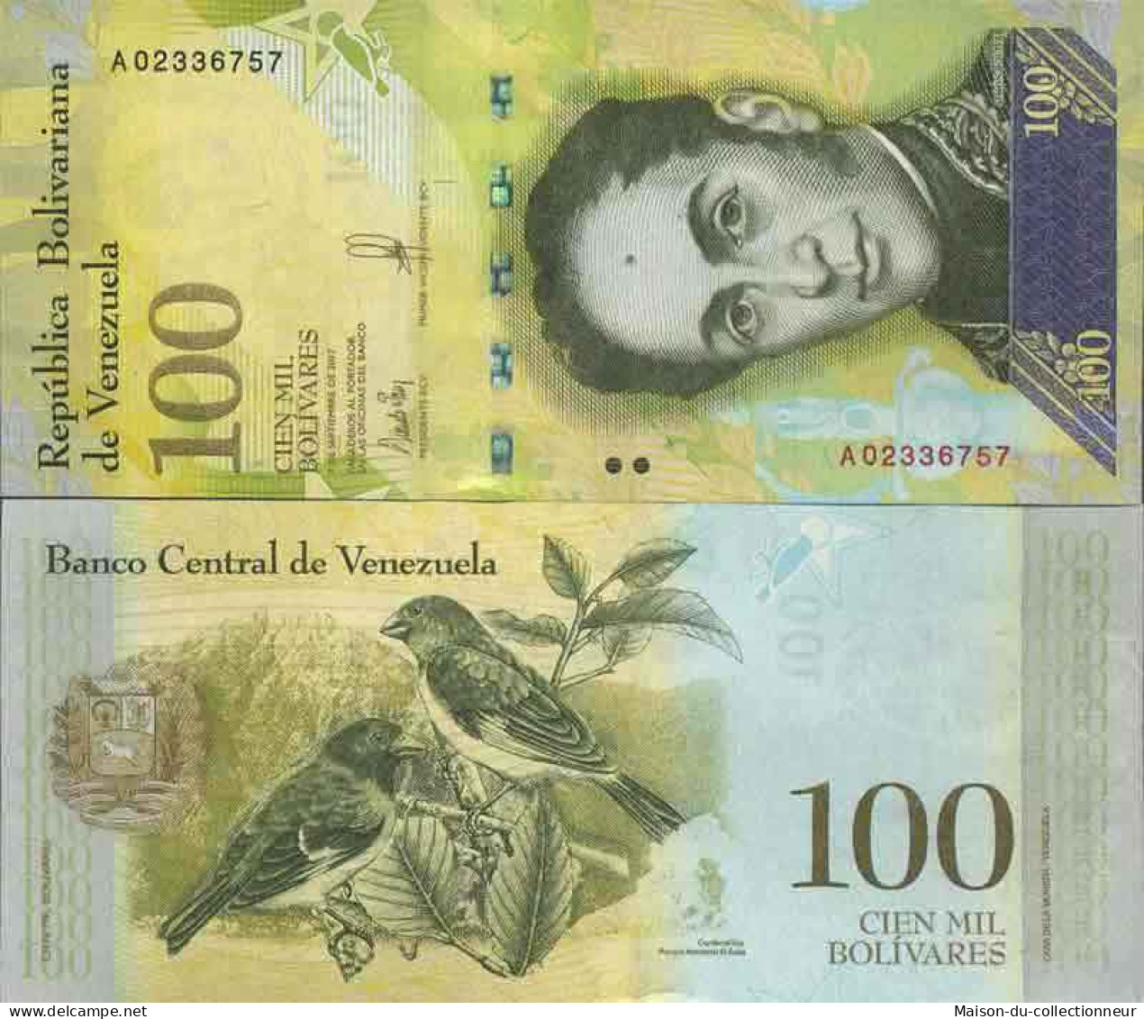 Billet De Banque Collection Venezuela - PK N° 100 - 100 000 Bolivares - Venezuela