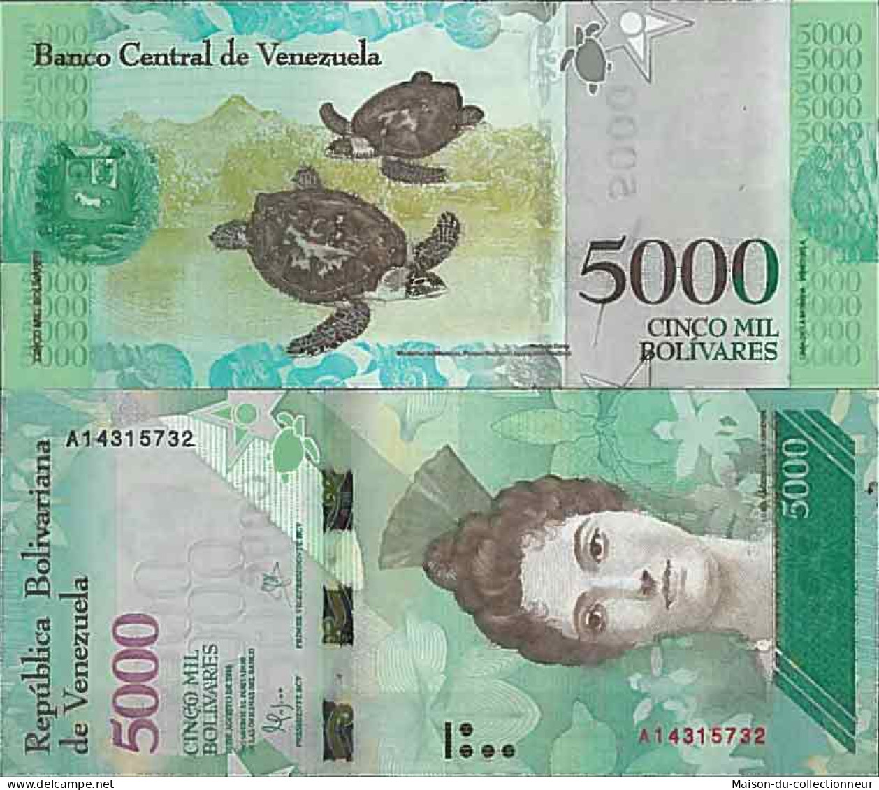 Billet De Banque Collection Venezuela - PK N° 97 - 5 000 Bolivares - Venezuela