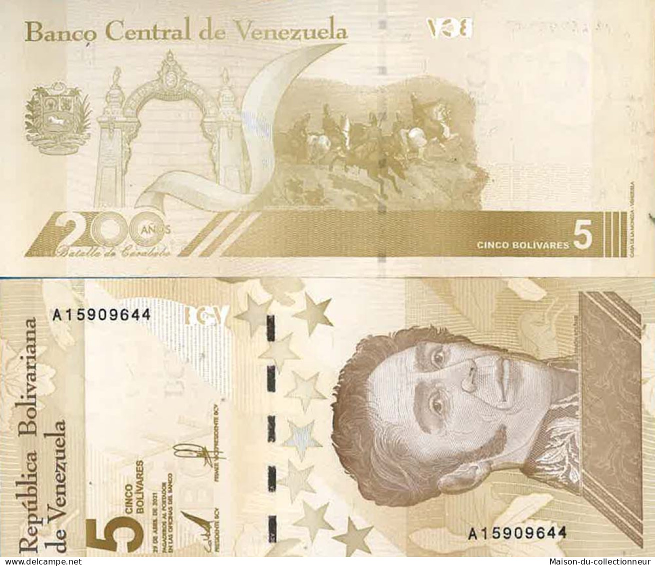 Billet De Banque Collection Venezuela - W N° 115 - 5 Bolivares - Venezuela
