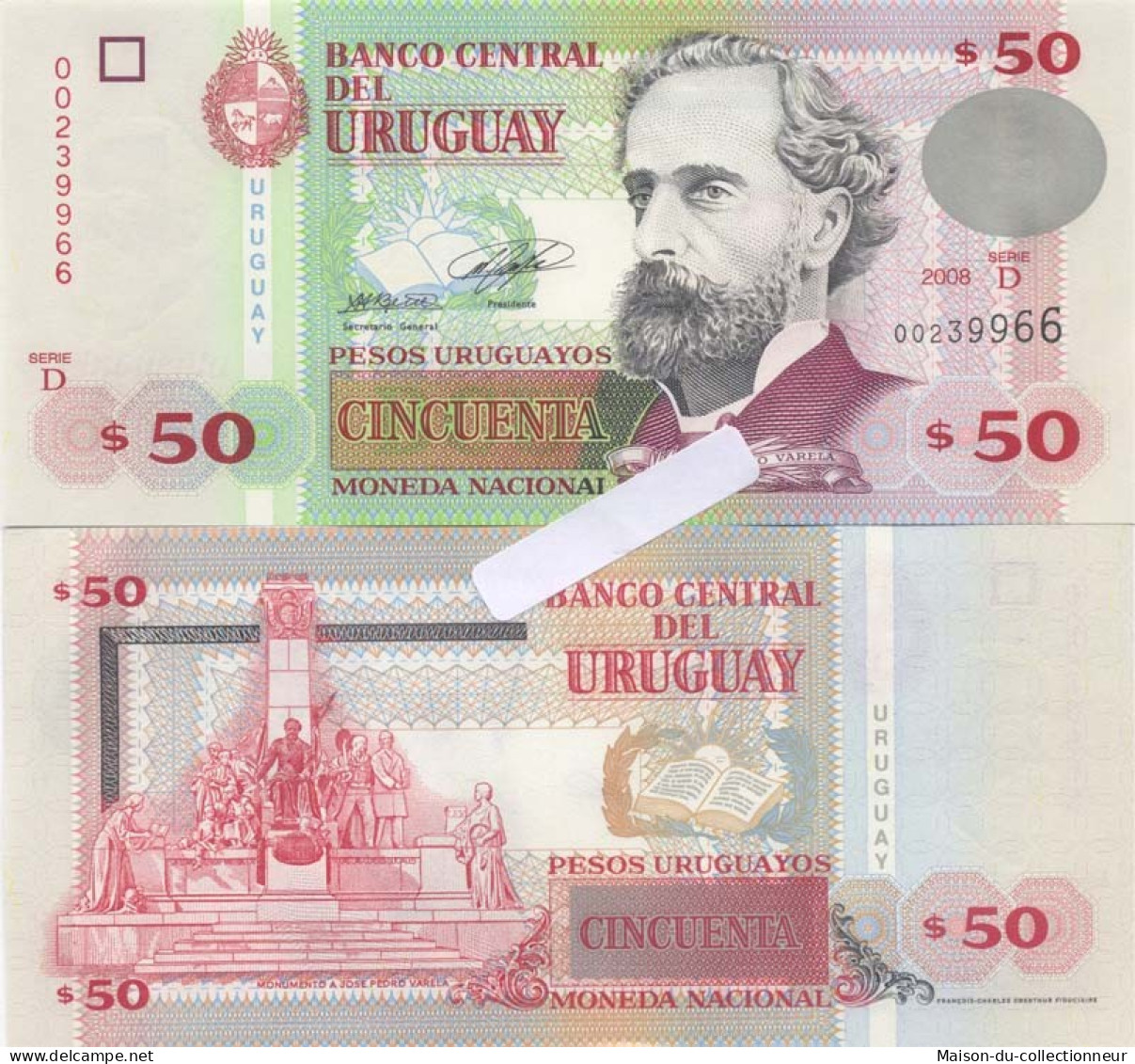 Billets Collection Uruguay Pk N° 87 - 50 Pesos - Uruguay
