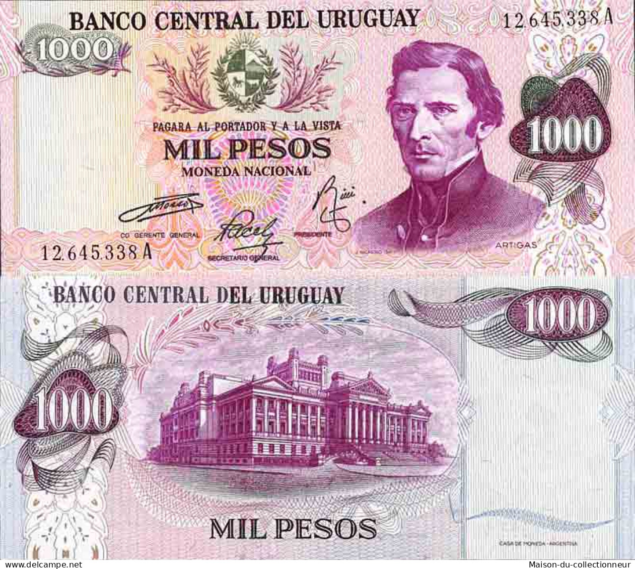 Billet De Banque Collection Uruguay - PK N° 52 - 1 000 Pesos - Uruguay