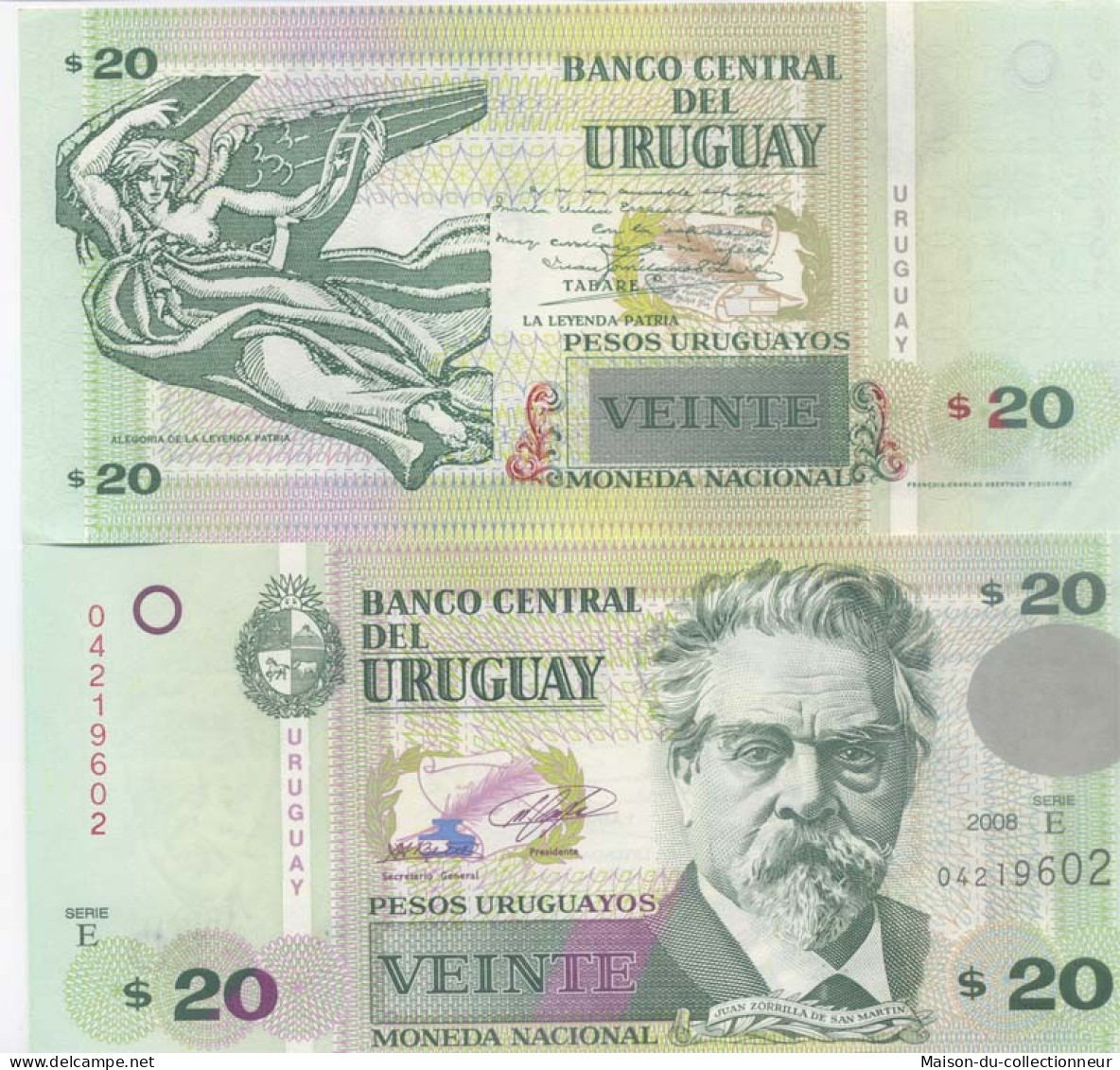 Billet De Collection Uruguay Pk N° 86 - 20 Pesos - Uruguay