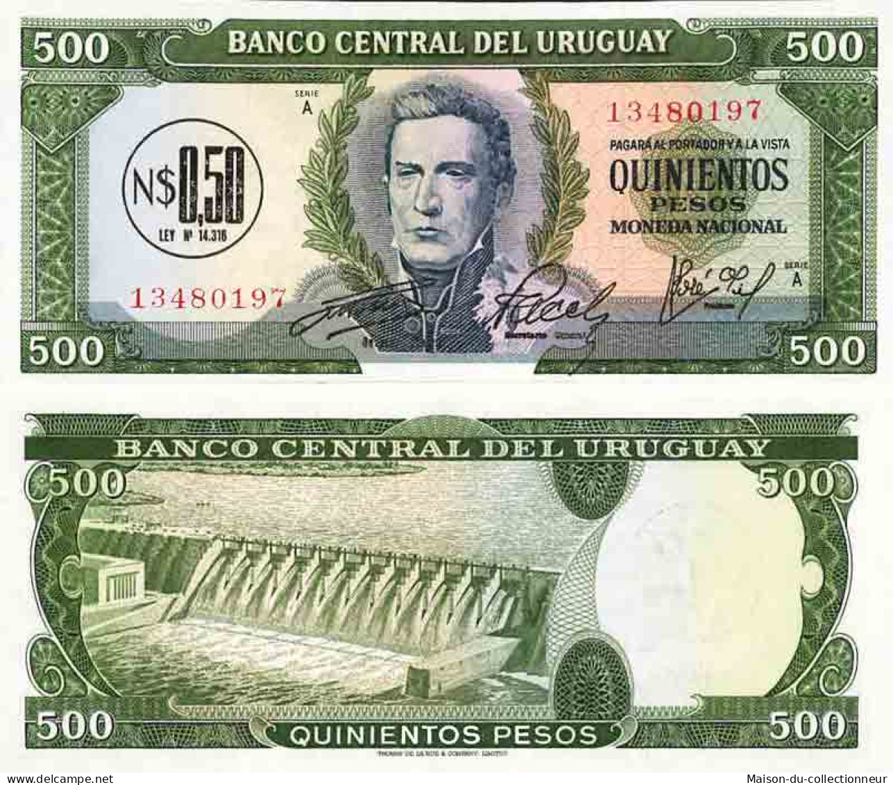 Billet De Banque Collection Uruguay - PK N° 54 - 500 Pesos - Uruguay