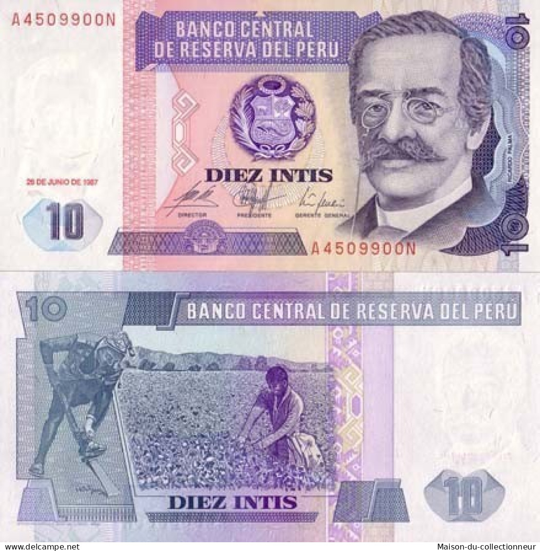 Billets Banque Perou Pk N° 129 - 10 Intis - Perú