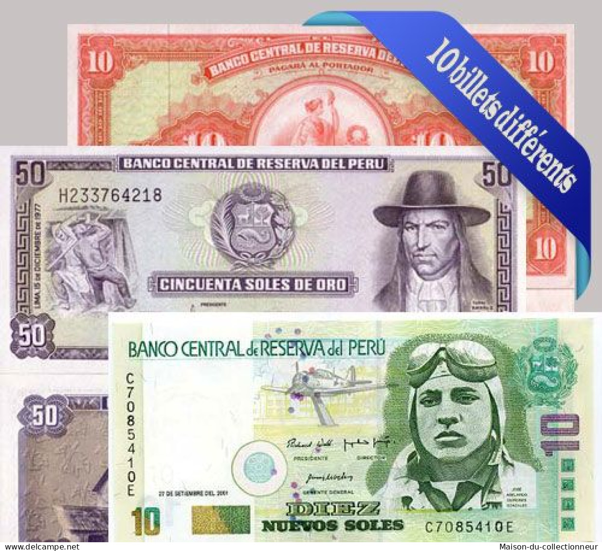 Perou - Collection De 10 Billets De Banque Tous Différents. - Perú