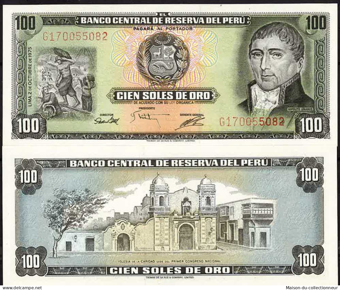 Billet De Banque Collection Pérou - PK N° 108 - 100 Intis - Pérou