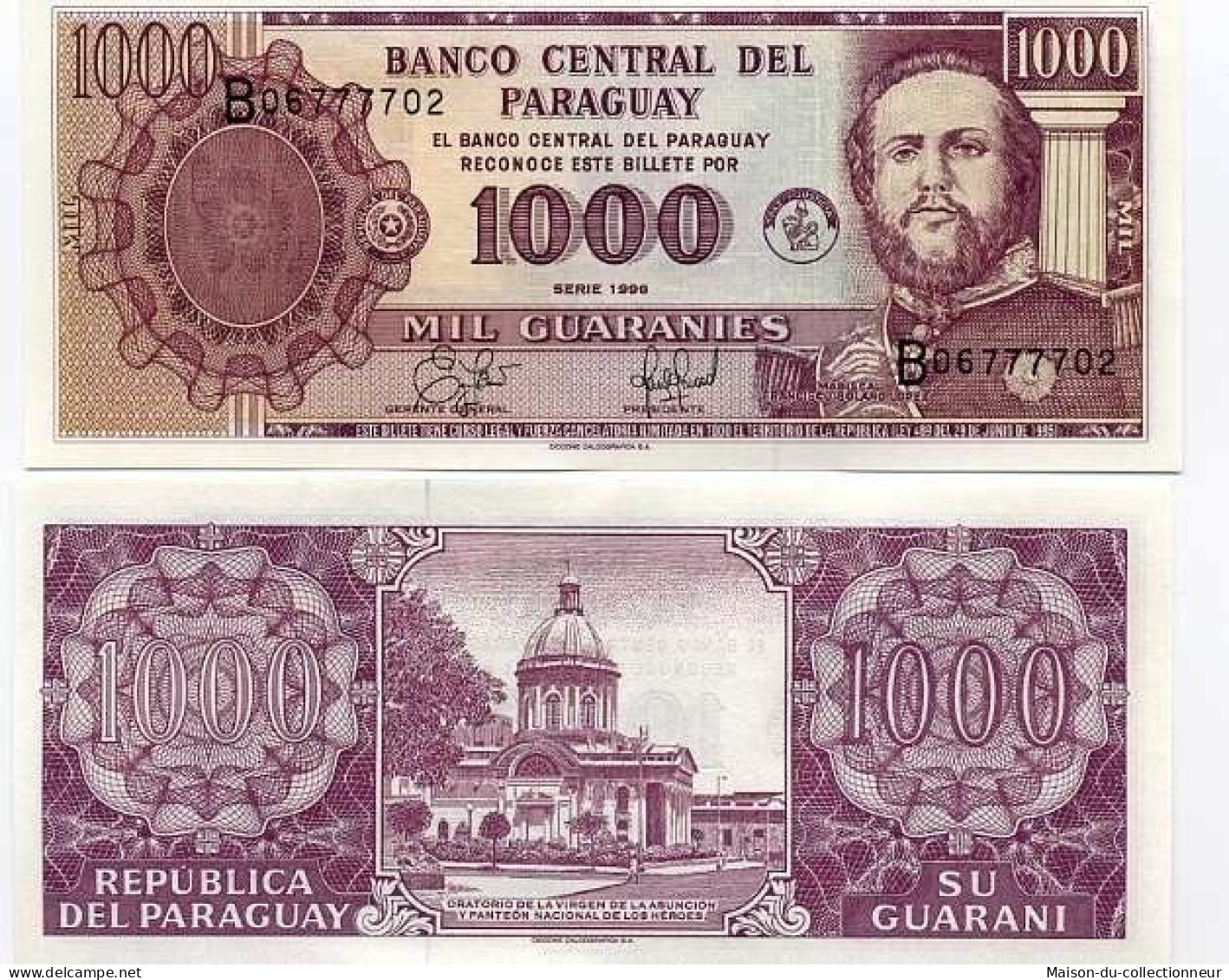 Billet De Collection Paraguay Pk N° 214 - 1000 Guaranis - Paraguay