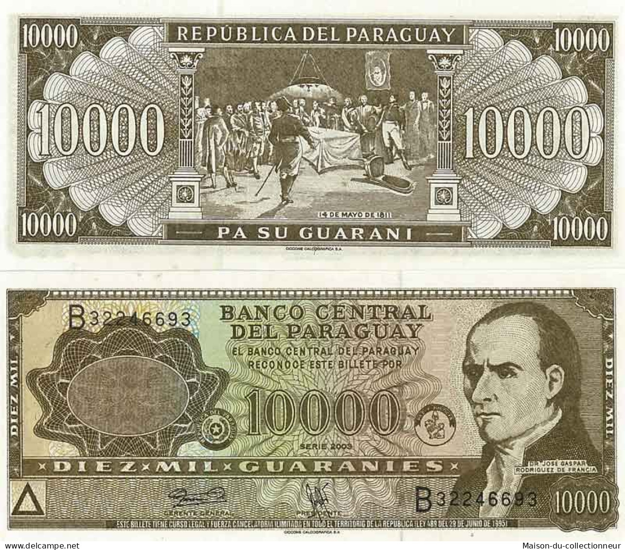 Billets De Banque Paraguay Pk N° 216 - 10 000 Guaranis - Paraguay