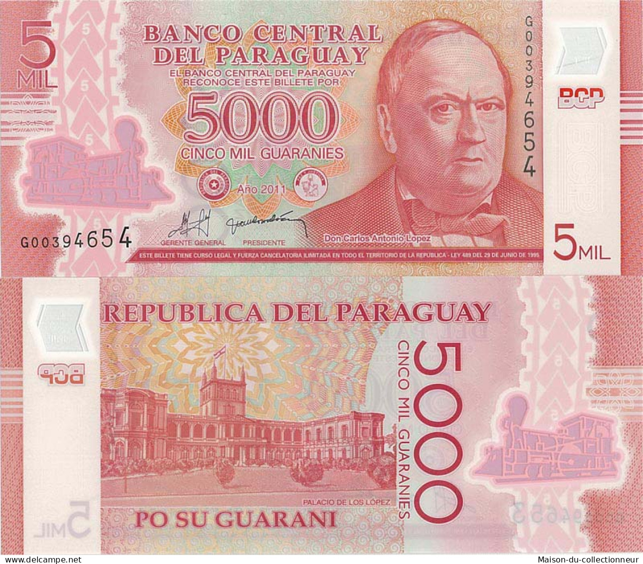 Paraguay - Pk N° 234 - Billet De 5000 Guaranies - Paraguay