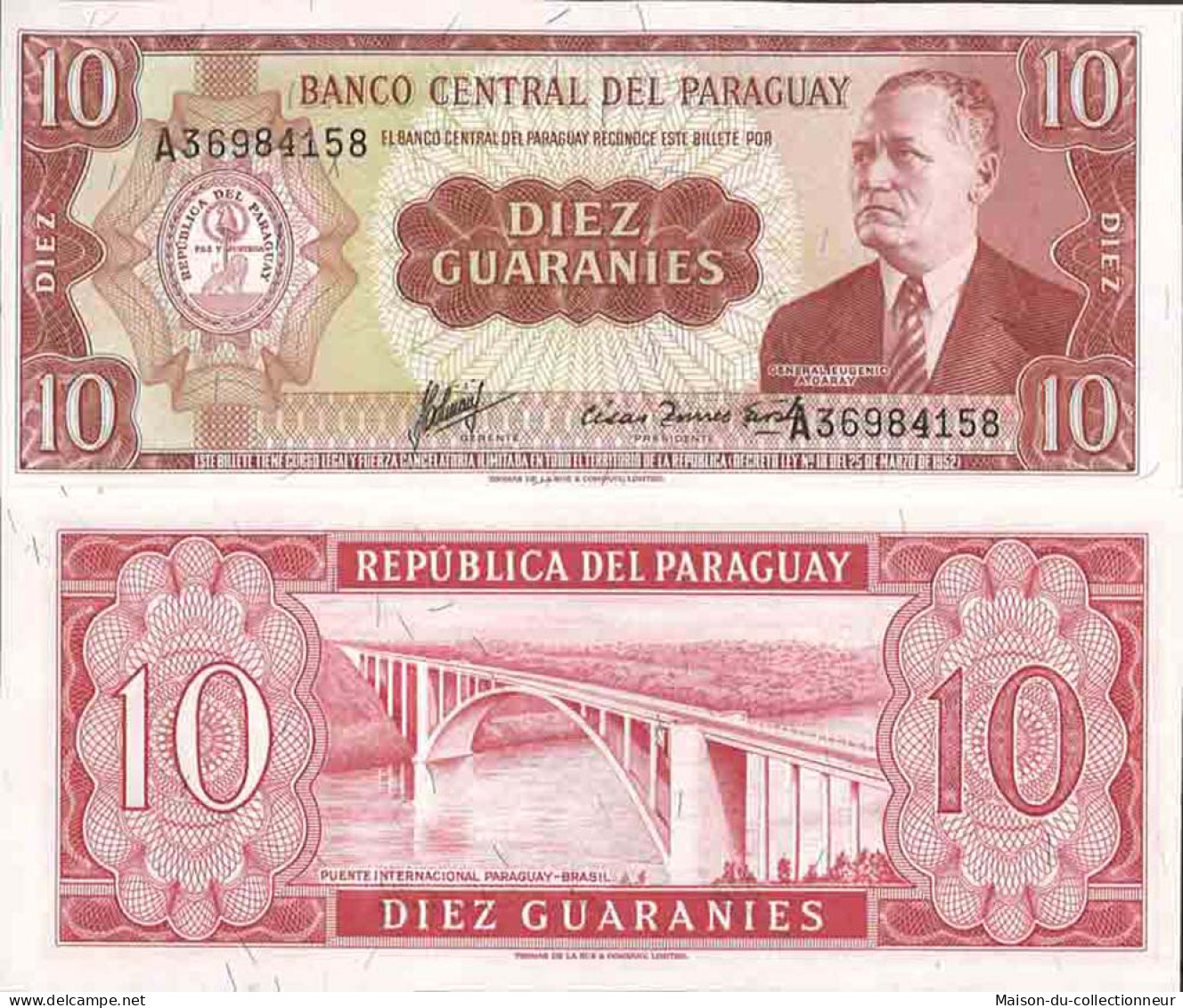 Billet De Banque Collection Paraguay - PK N° 196 - 10 Guaranis - Paraguay
