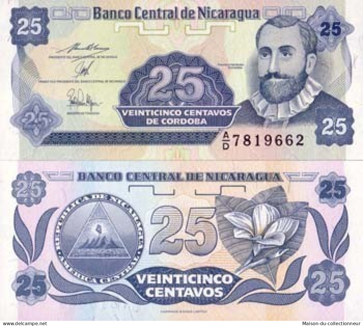 Billet De Banque Nicaragua Pk N° 170 - 25 Centavo - Nicaragua