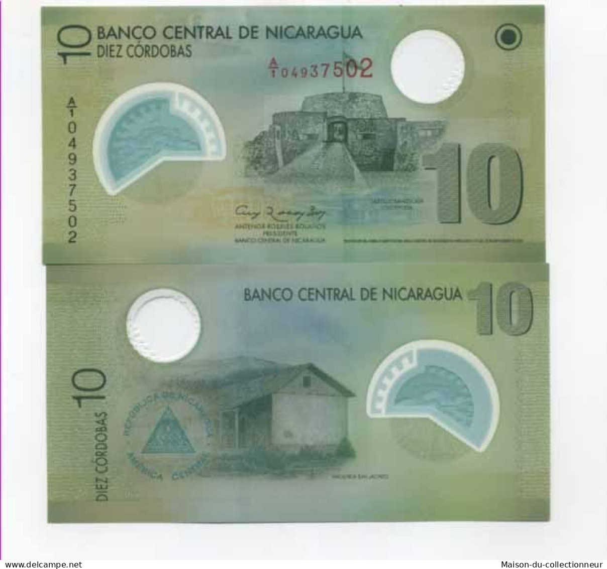 Billet De Collection Nicaragua Pk N° 201 - 10 Cordobas - Nicaragua