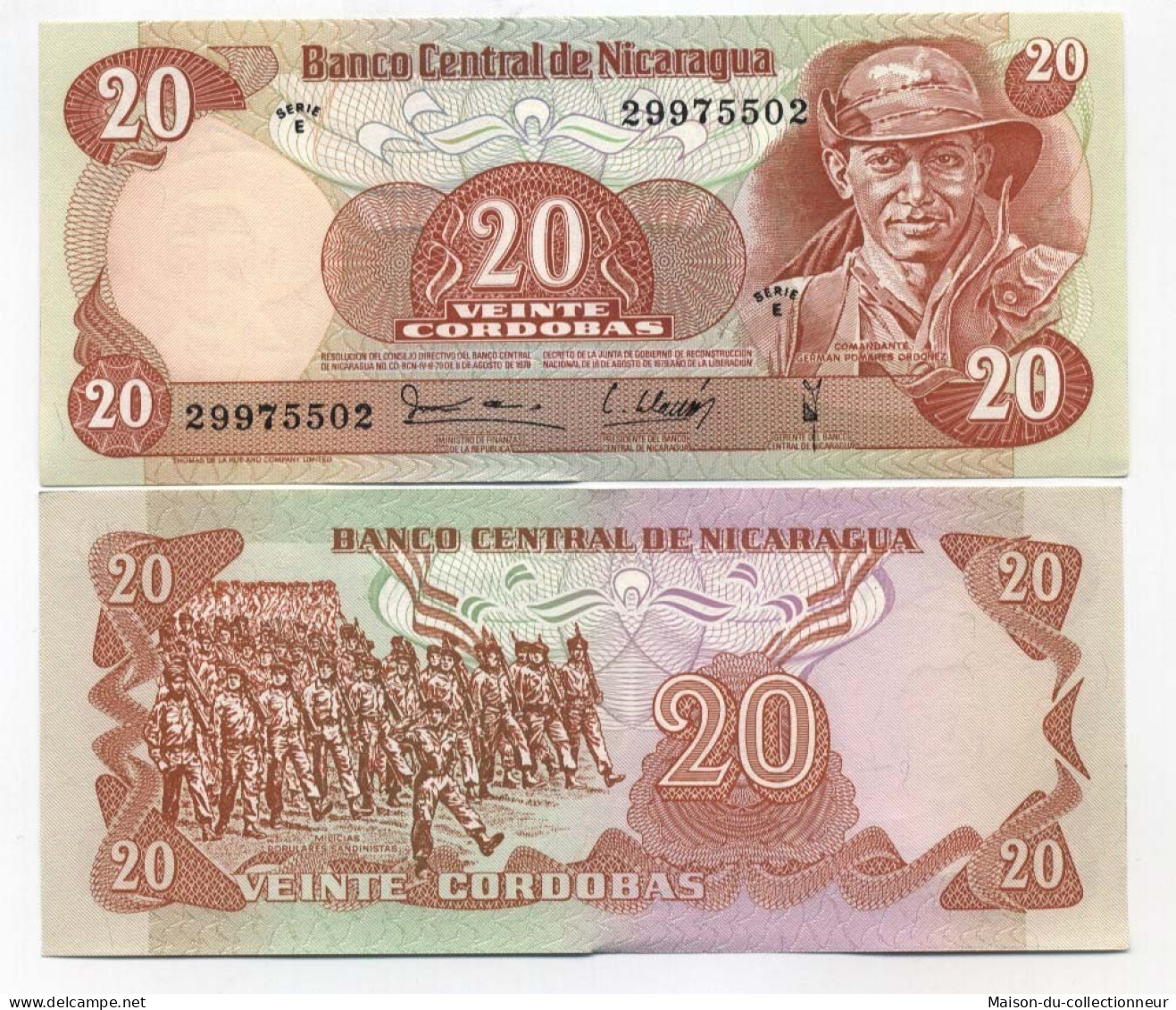 Billet De Collection Nicaragua Pk N° 135 - 20 Cordoba - Nicaragua