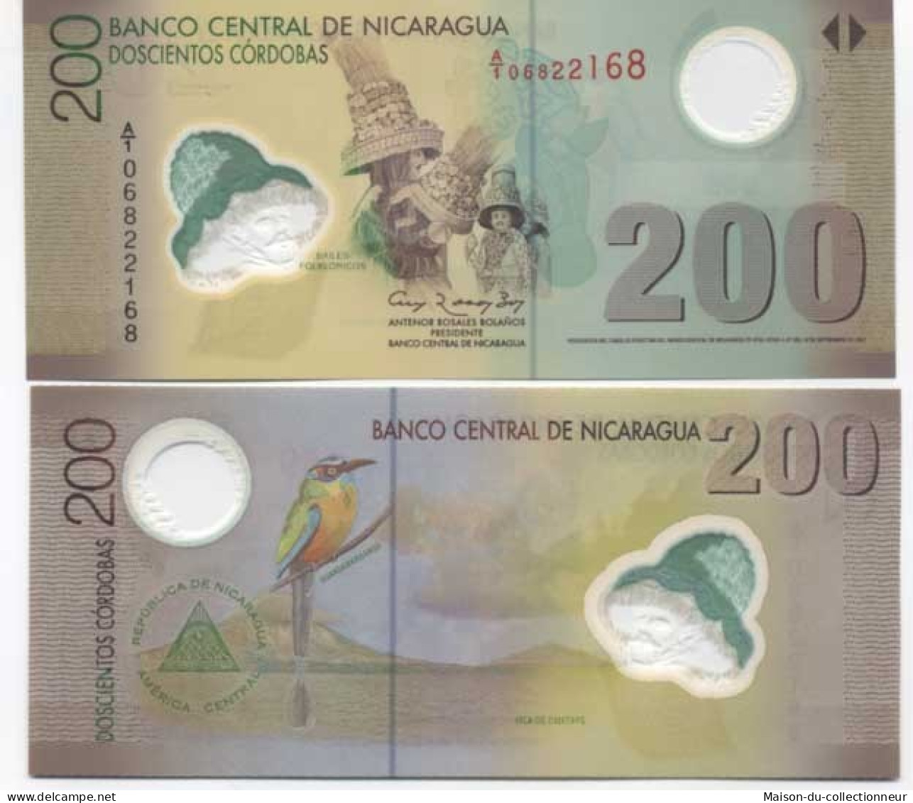 Billet De Collection Nicaragua Pk N° 205 - 200 Cordobas - Nicaragua