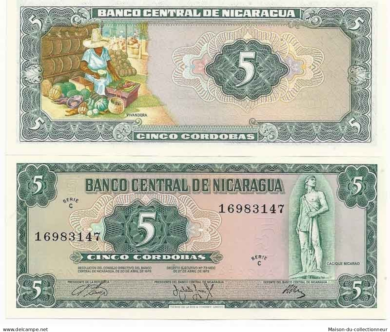 Nicaragua - Pk N° 122 - Billet De Banque De 5 Cordobas - Nicaragua