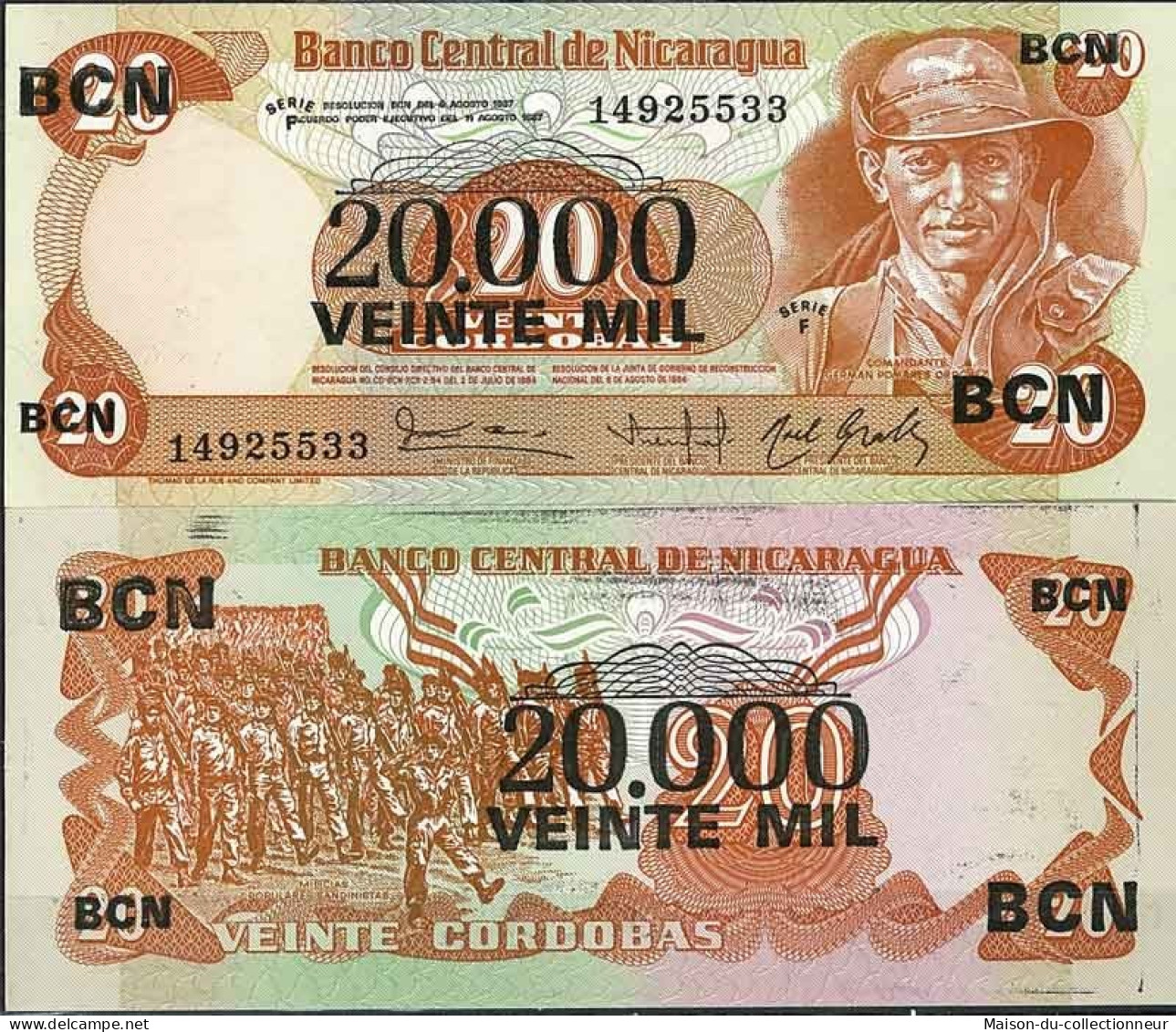 Nicaragua - Pk N° 147 - Billet De Banque De 20000 Sur 20 Cordobas - Nicaragua