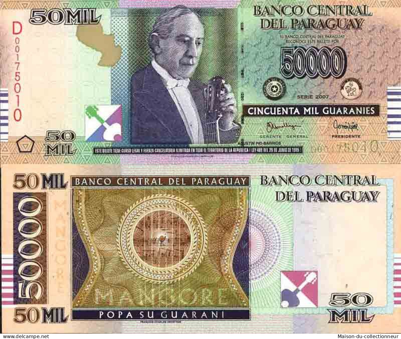 Billet De Banque Collection Paraguay - PK N° 232 - 50 000 Guaranies - Paraguay