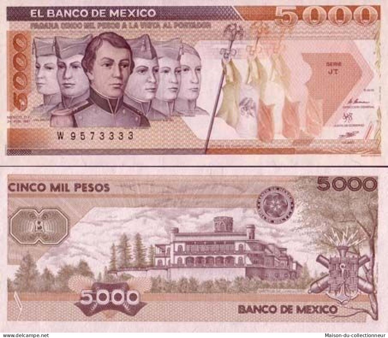 Mexique - Pk N° 88C - Billet De Banque De 5000 Pesos - Mexique