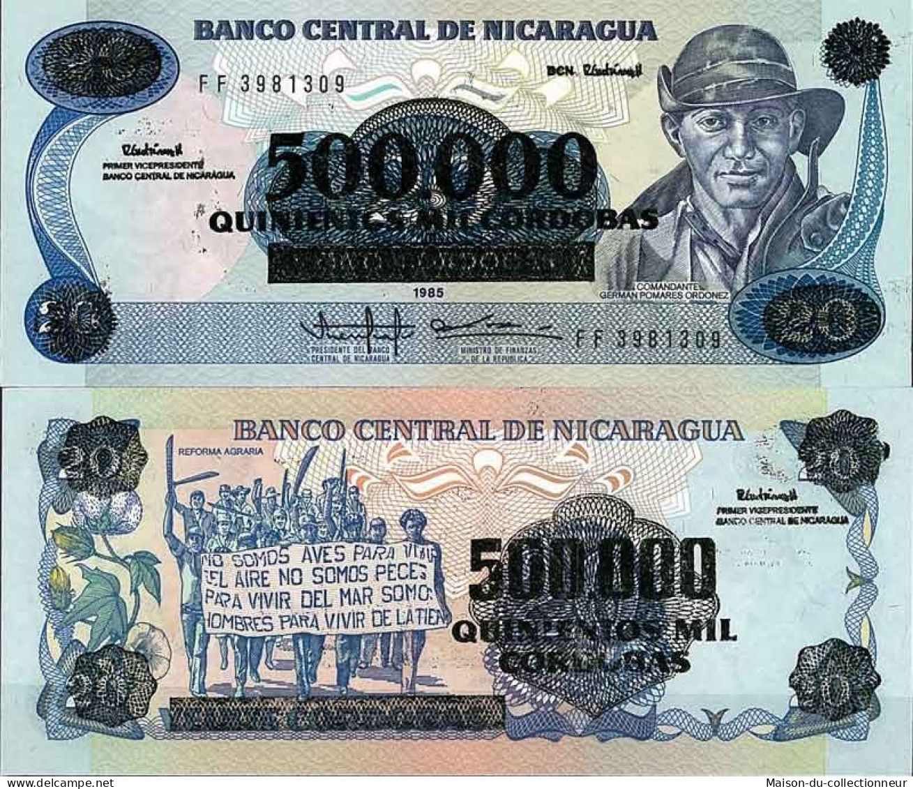 Nicaragua - Pk N° 163 - Billet De Banque De 500000 Sur 20 Cordobas - Nicaragua