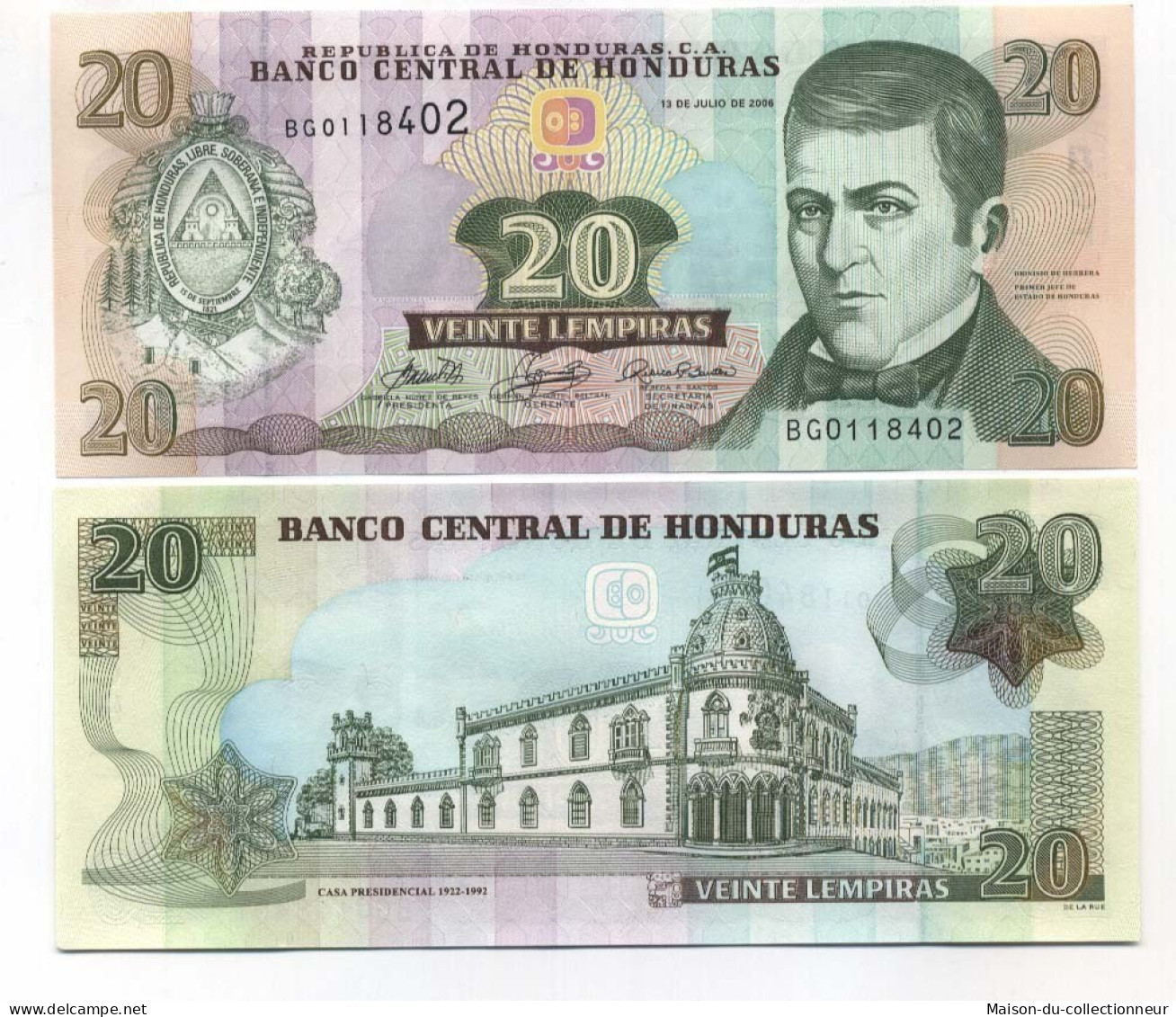 Billets Collection Honduras Pk N° 87 - 20 Lempiras - Honduras