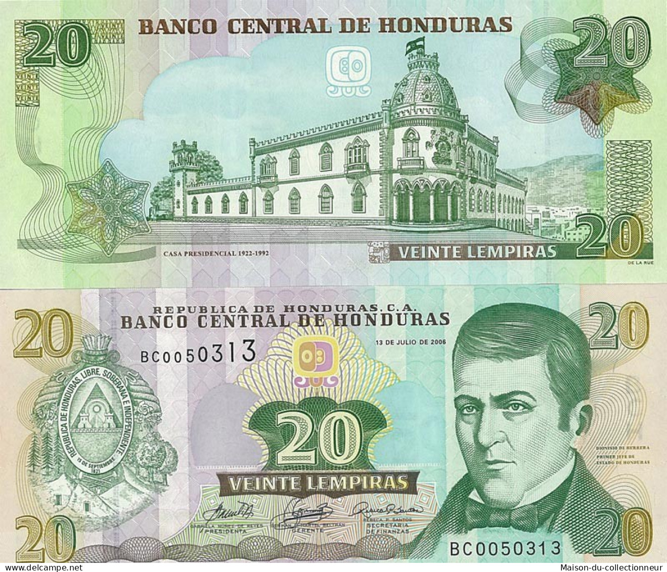 Billets De Banque Honduras Pk N° 93 - 20 Lempirass - Honduras