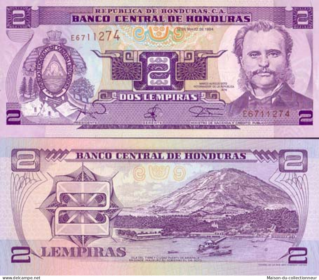 Billet De Banque Collection Honduras - PK N° 61B - 2 Lempiras - Honduras