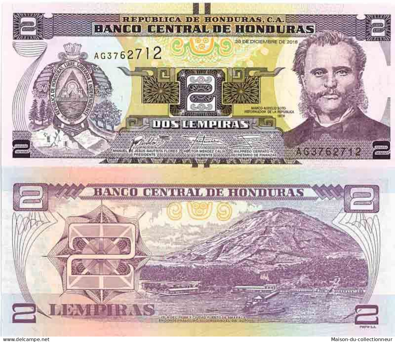 Billet De Banque Collection Honduras - PK N° 97 - 2 Lempiras - Honduras