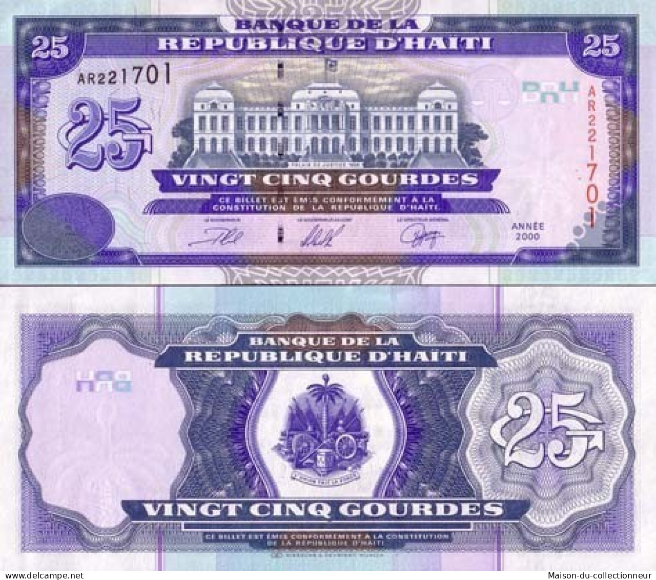 Billets Banque Haiti Pk N° 266 - 25 Gourdes - Haiti