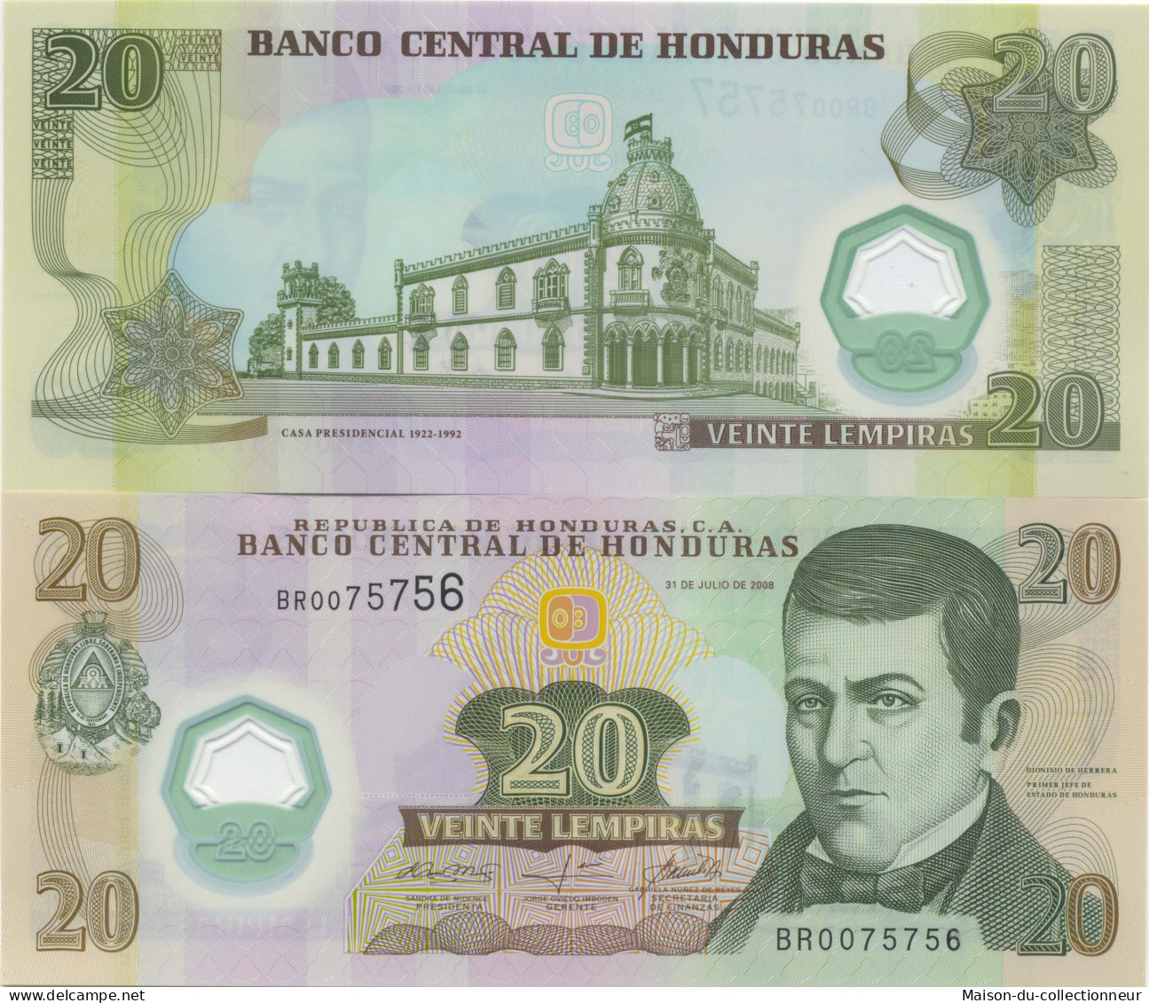 Billet De Banque Honduras Pk N° 95 - 20 Lempira - Honduras