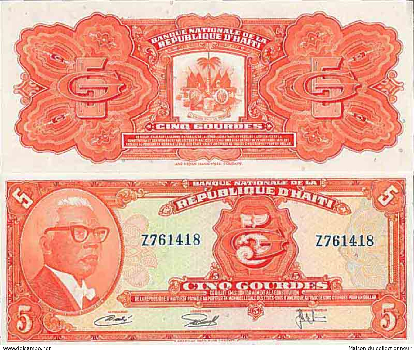 Billet De Banque Collection Haiti - PK N° 212 - 5 Gourde - Haiti