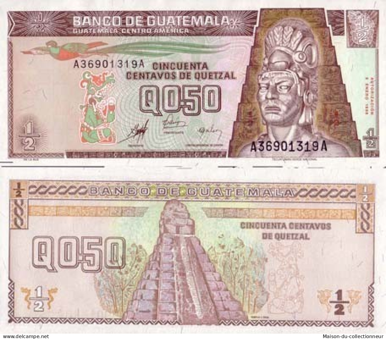 Billets Collection Guatemala Pk N° 98 - 0,5 Quetzal - Guatemala