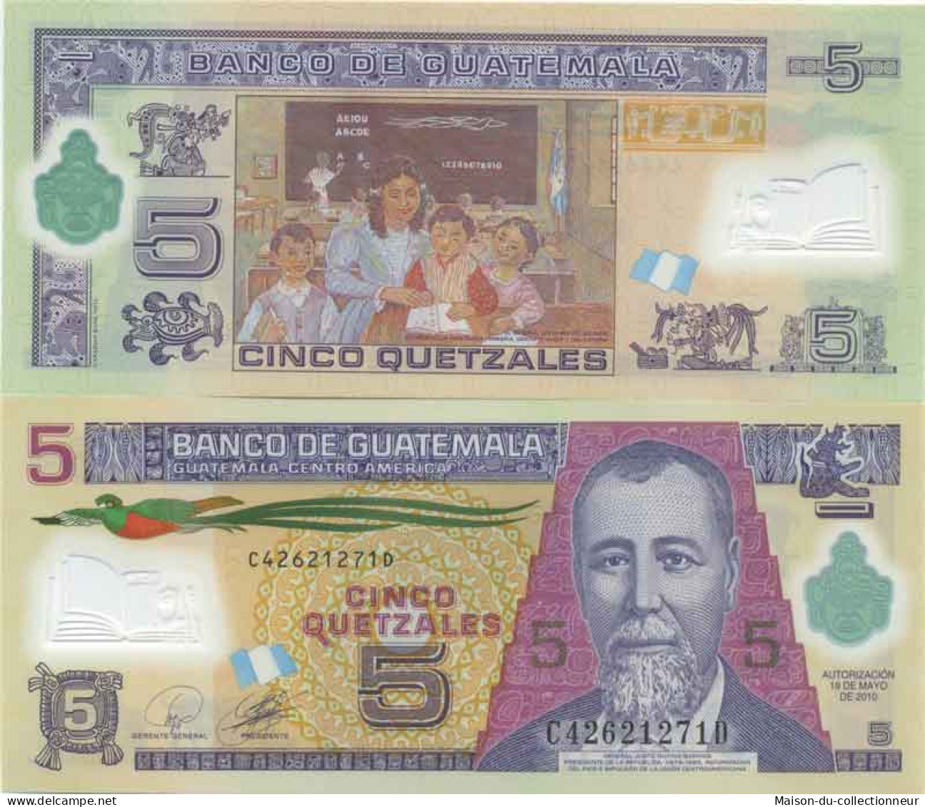 Billet De Banque Collection Guatemala - PK N° 122 - 5 Quetzal - Guatemala