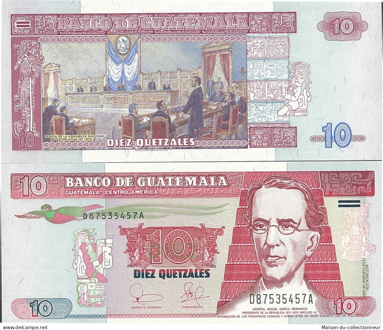 Billets De Collection Guatemala Pk N° 107 - 10 Quetzal - Guatemala