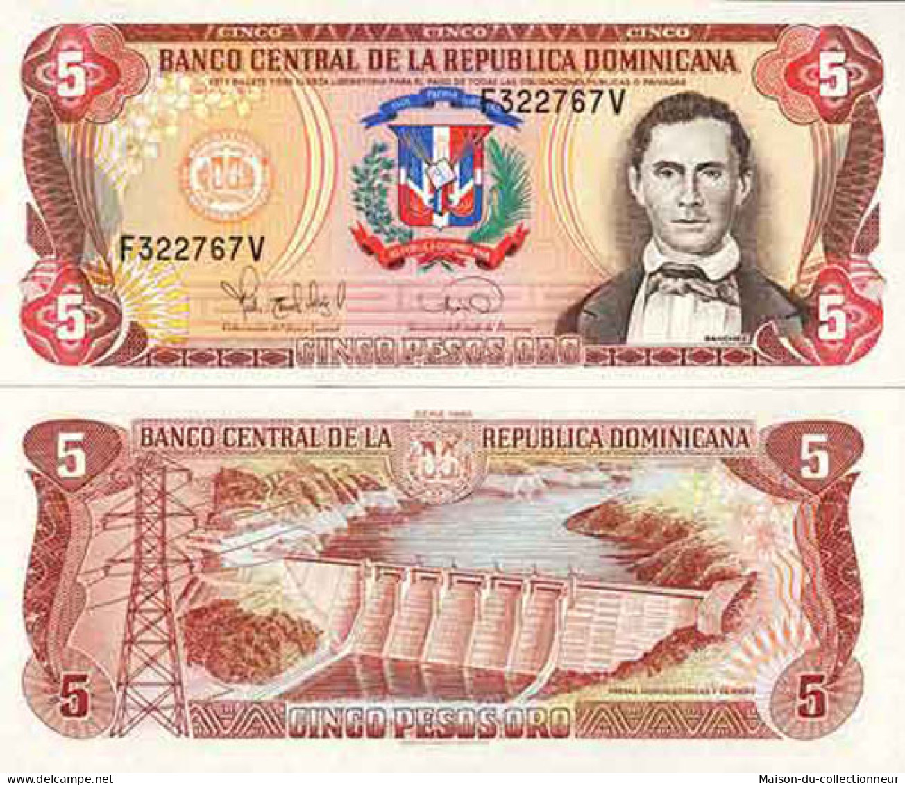 Billet De Banque Collection Dominicaine Repu. - PK N° 143 - 5 Pesos - Repubblica Dominicana