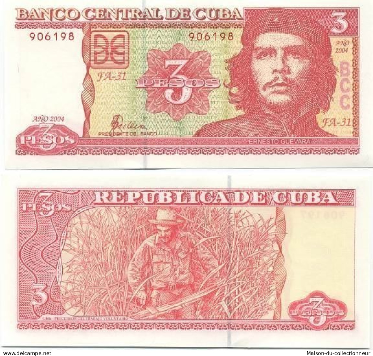 Billet De Banque Cuba Pk N° 127 - 3 Pesos - Kuba