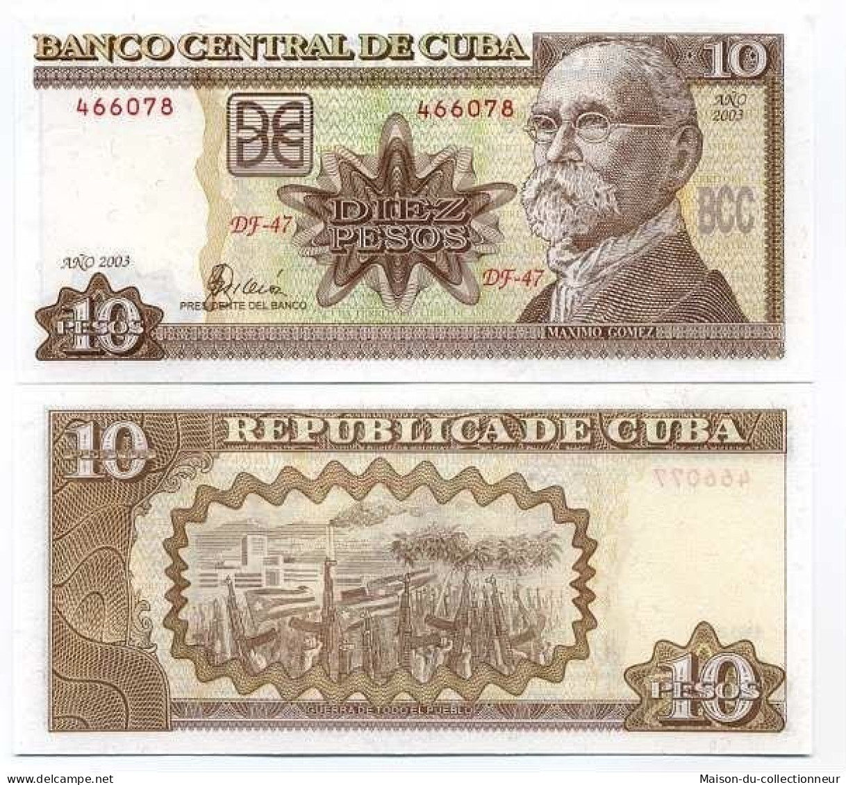 Billets Banque Cuba Pk N° 117 - 10 Pesos - Kuba