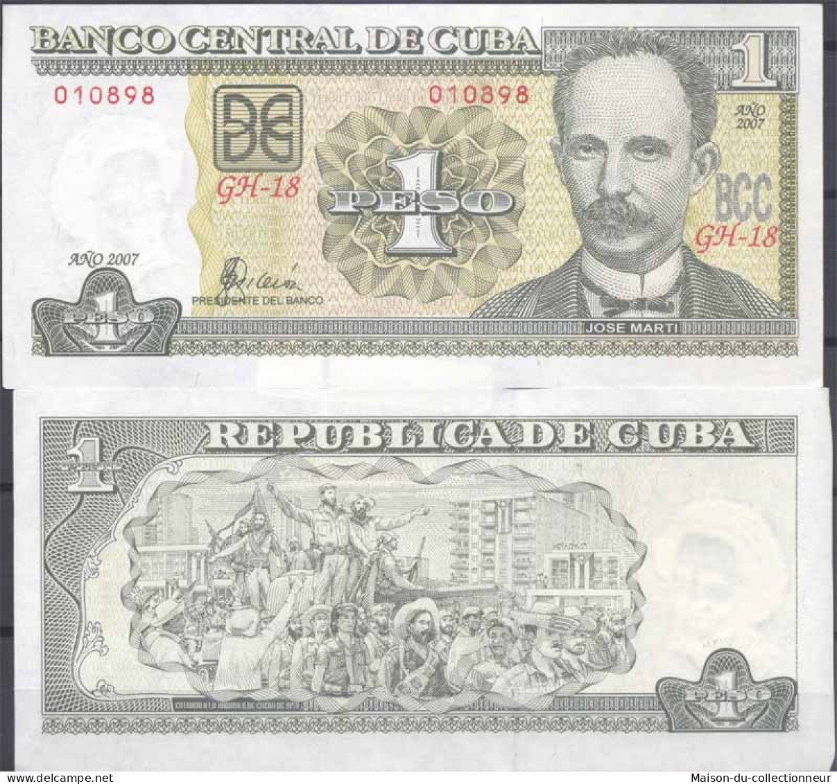 Billets Collection Cuba Pk N° 128 - 1 Peso - Cuba