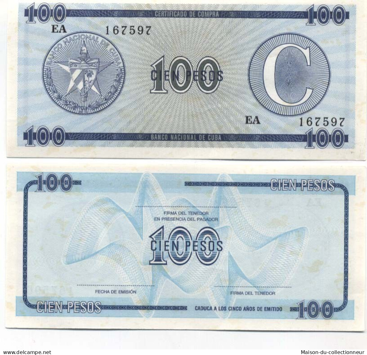 Billets Collection CUBA Pk N° 25 - 100 Pesos - Kuba