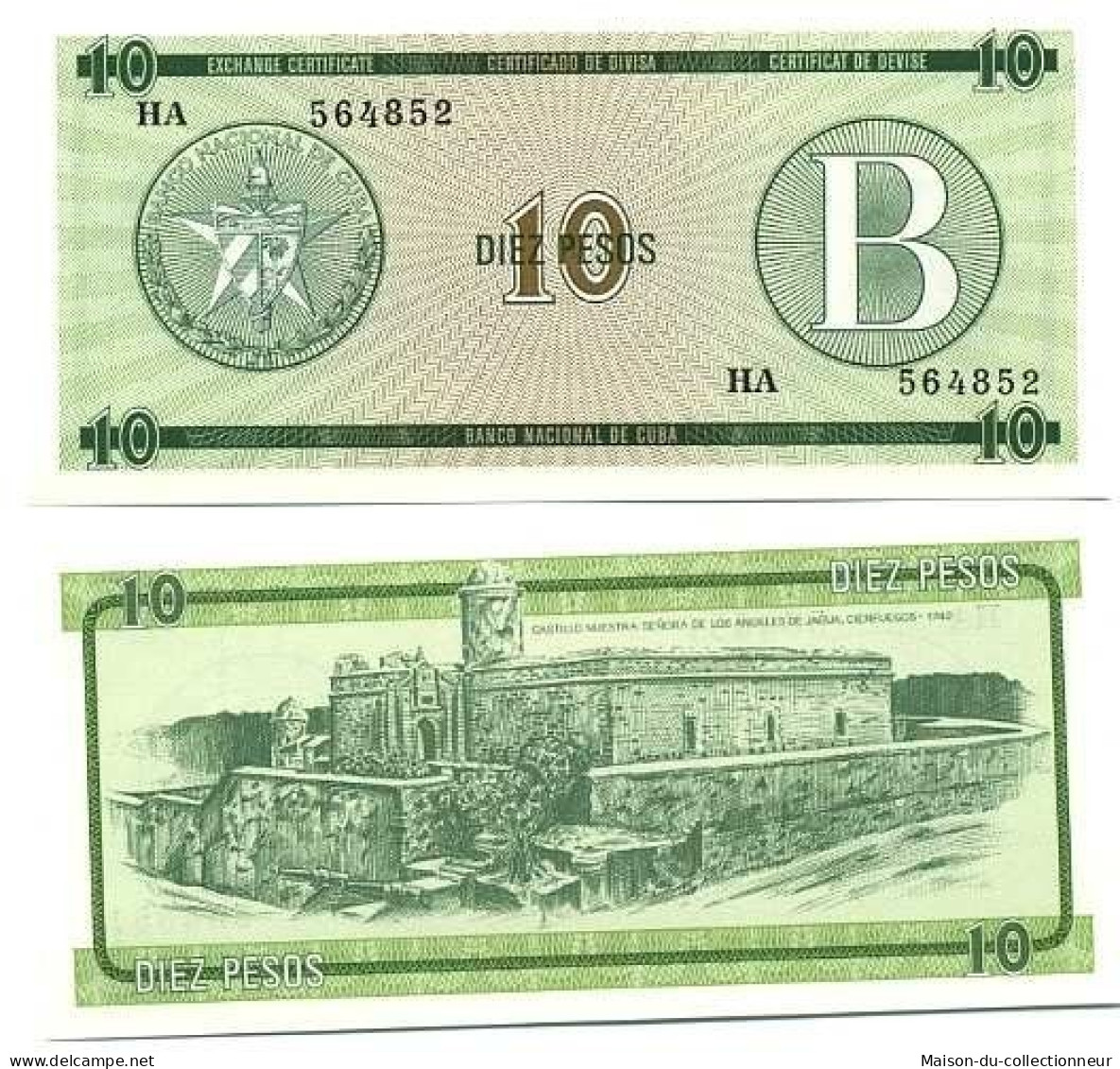 Billets Collection Cuba Pk N°  8 - 10 Pesos - Cuba