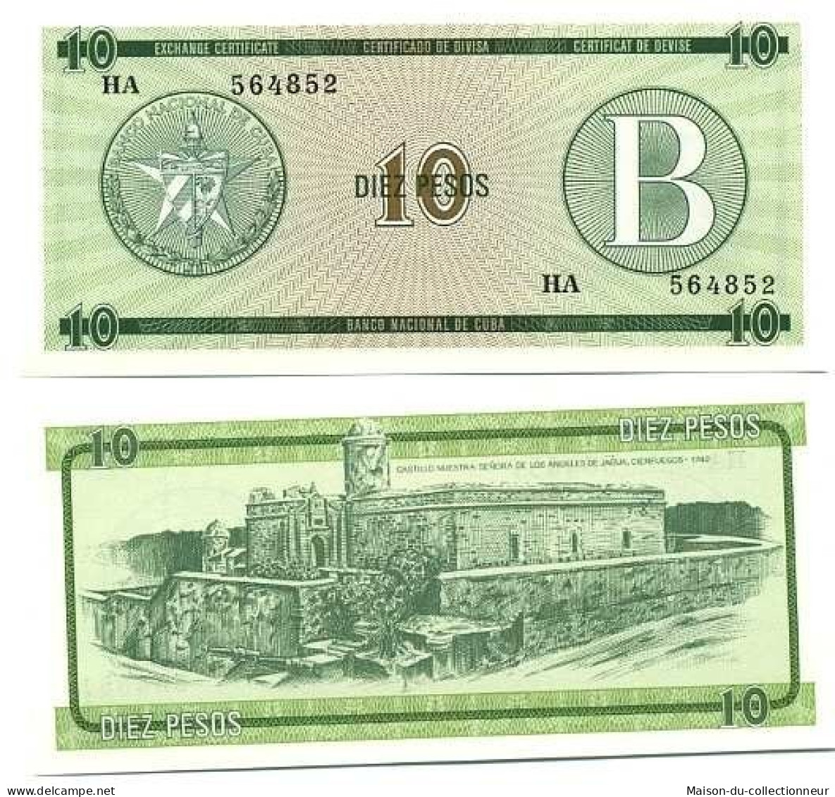 Billets Collection Cuba Pk N°  8 - 10 Pesos - Kuba