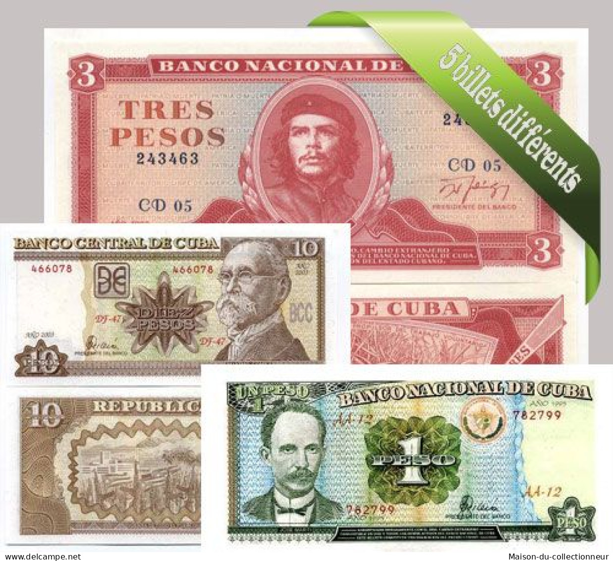 Cuba - Collection De 5 Billets De Banque Tous Différents. - Kuba
