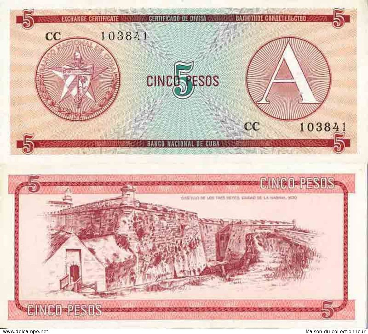 Billet De Banque Collection Cuba - PK N° 3FX - 5 Pesos - Cuba