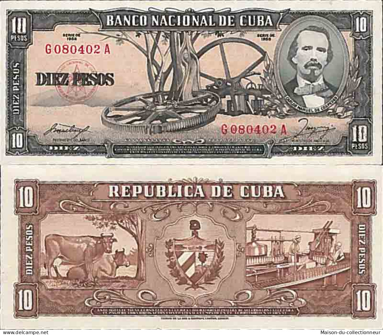 Billet De Banque Collection Cuba - PK N° 88 - 10 Pesos - Cuba