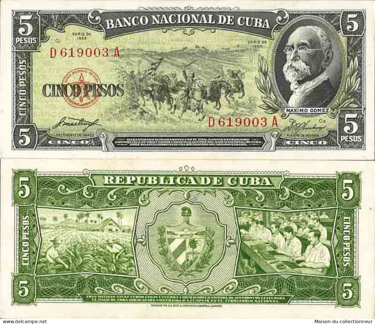 Billet De Banque Collection Cuba - PK N° 91 - 5 Pesos - Kuba