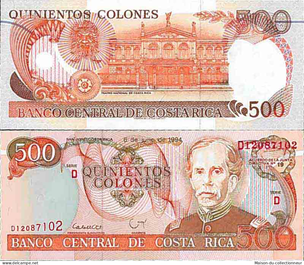 Billet De Banque Collection Costa Rica - PK N° 262 - 500 Colones - Costa Rica